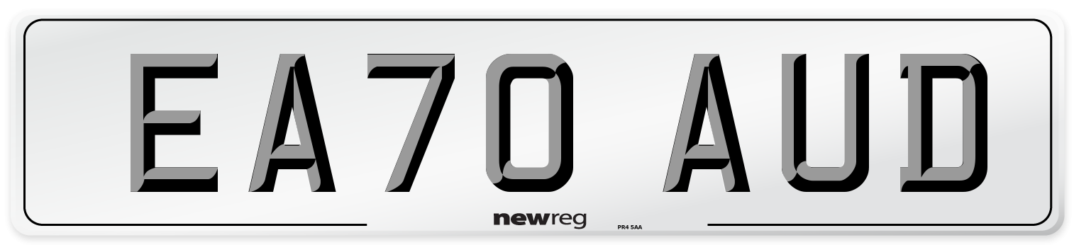 EA70 AUD Number Plate from New Reg